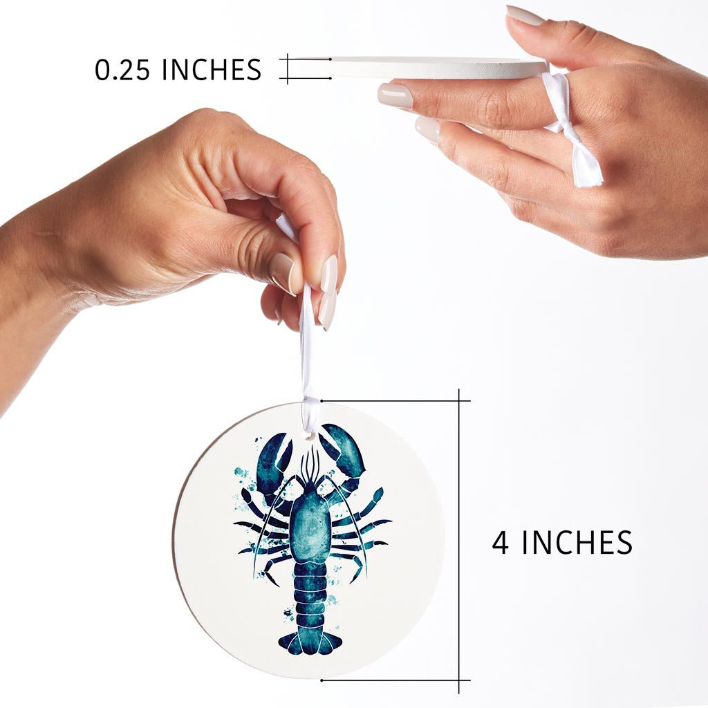 New England Water Color Lobster | Wood Ornament | Eaches | Min 6