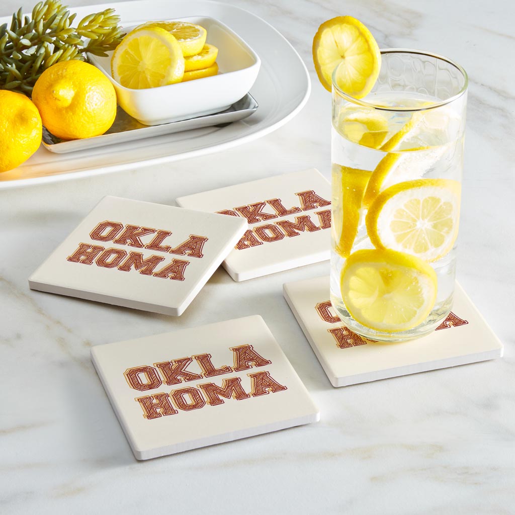 Modern Minimalist Oklahoma| Absorbent Coasters | Set of 4 | Min 2