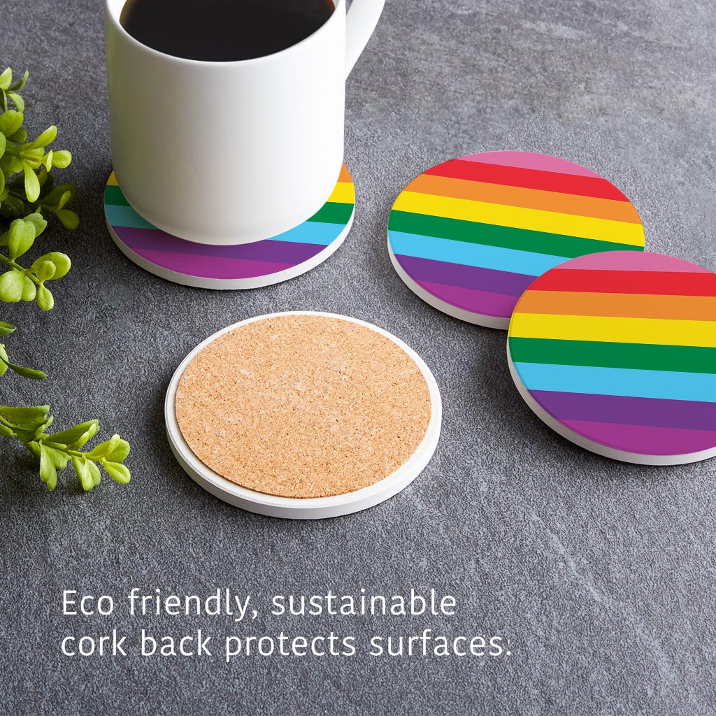 Original Pride Flag Colors | Absorbent Coasters | Set of 4 | Min 2