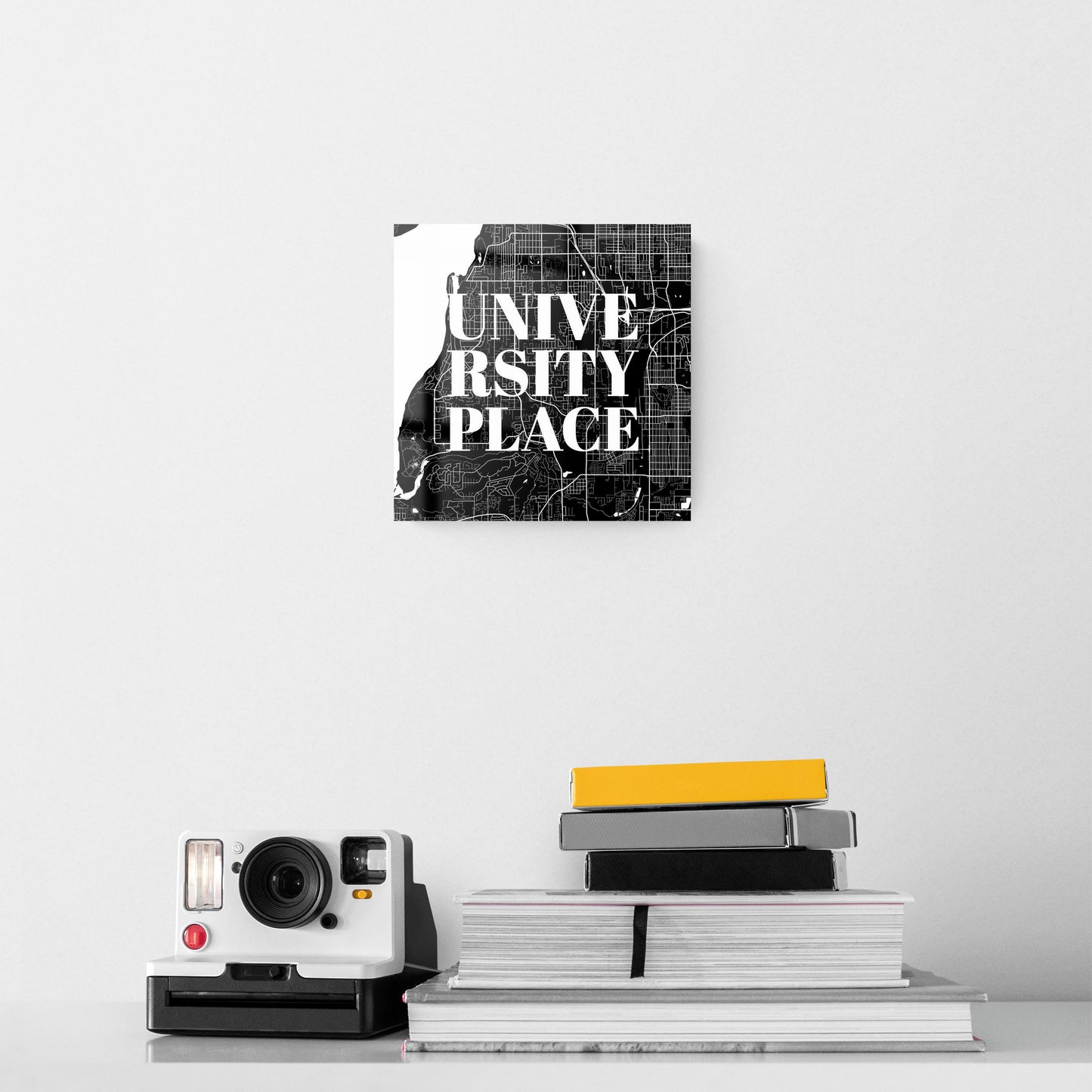 Minimalistic B&W Washington University Place Map | Hi-Def Glass Art | Eaches | Min 2