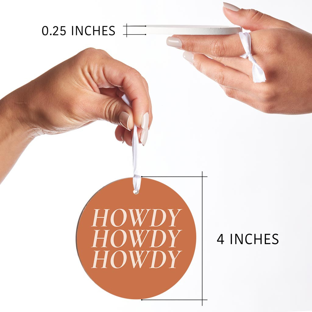 Modern Minimalist Texas Howdy| Wood Ornament | Eaches | Min 6