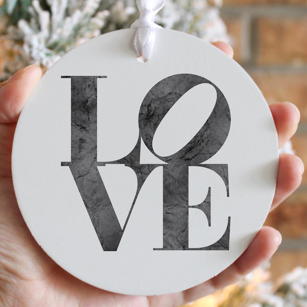 Minimalistic B&W Pennsylvania Love Light| Wood Ornament | Eaches | Min 6