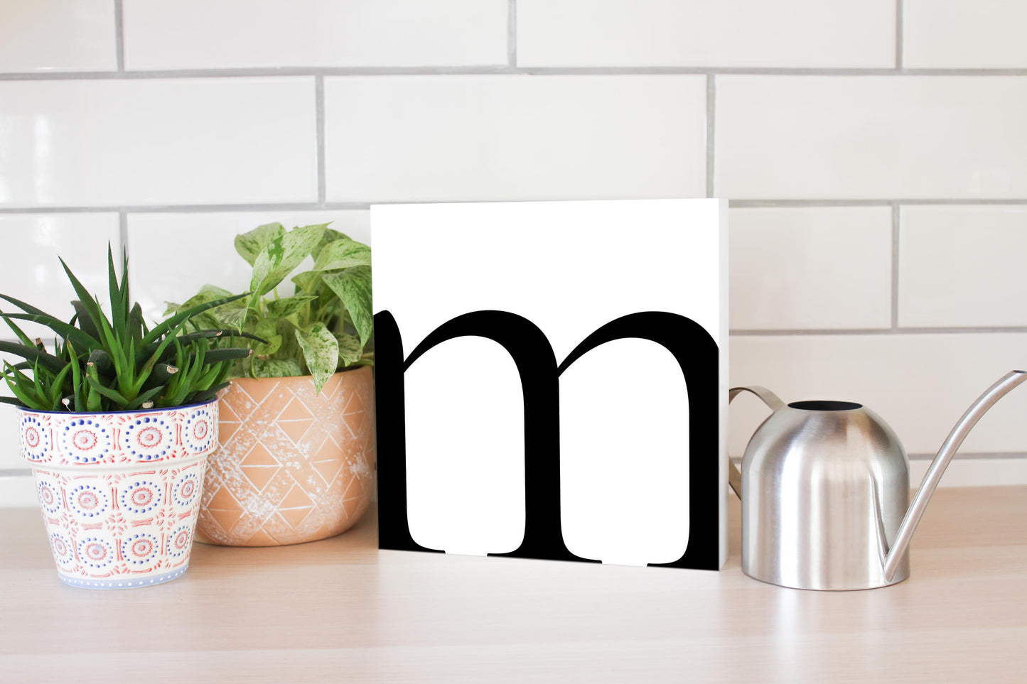 Minimal Monogram M | Wood Block | Eaches | Min 2