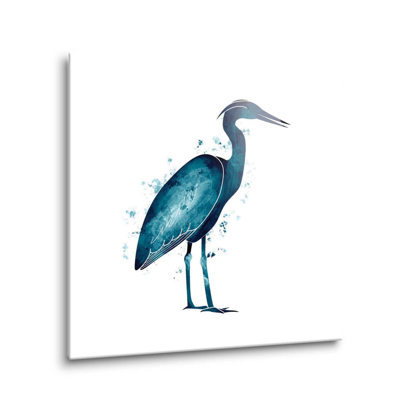 New England Water Color Heron | Hi-Def Glass Art | Eaches | Min 2