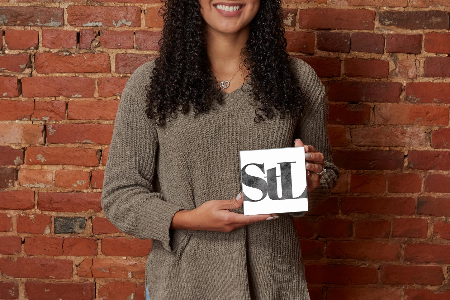 Minimalist B&W Missouri St Louis White Initials | Wood Block | Eaches | Min 4