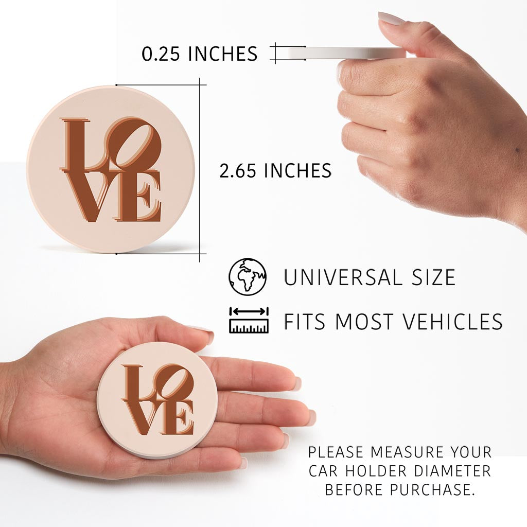 Modern Minimalist Pennsylvania Love Light | Absorbent Car Coasters | Set of 2 | Min 4