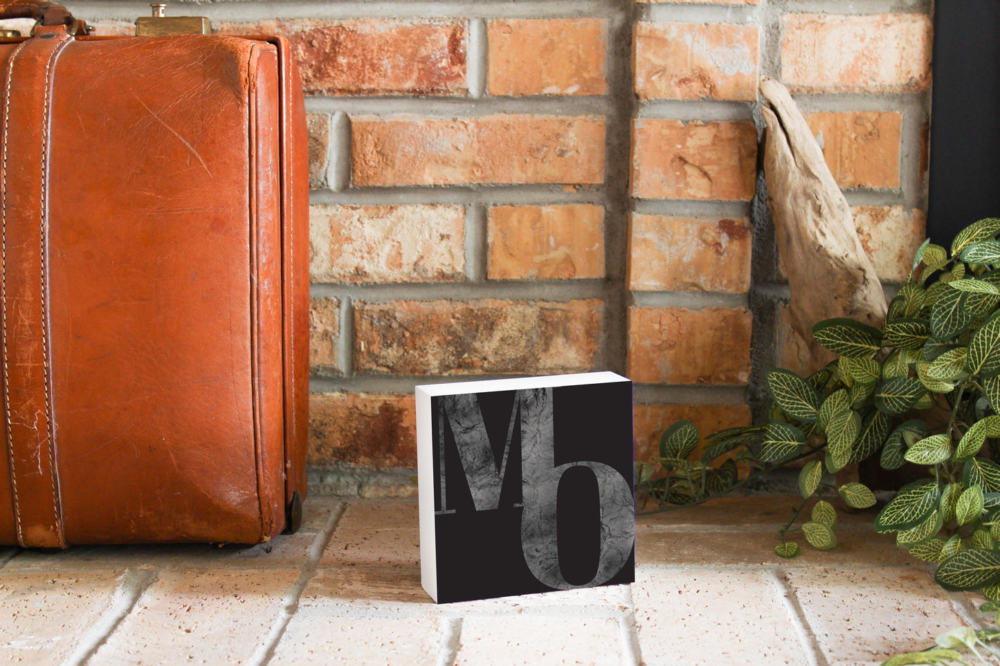 Minimalist B&W Missouri Black Initials | Wood Block | Eaches | Min 4