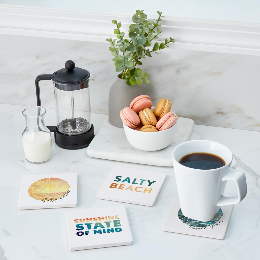 Florida Minimalistic Sayings| Absorbent Coasters | Set of 4 | Min 2