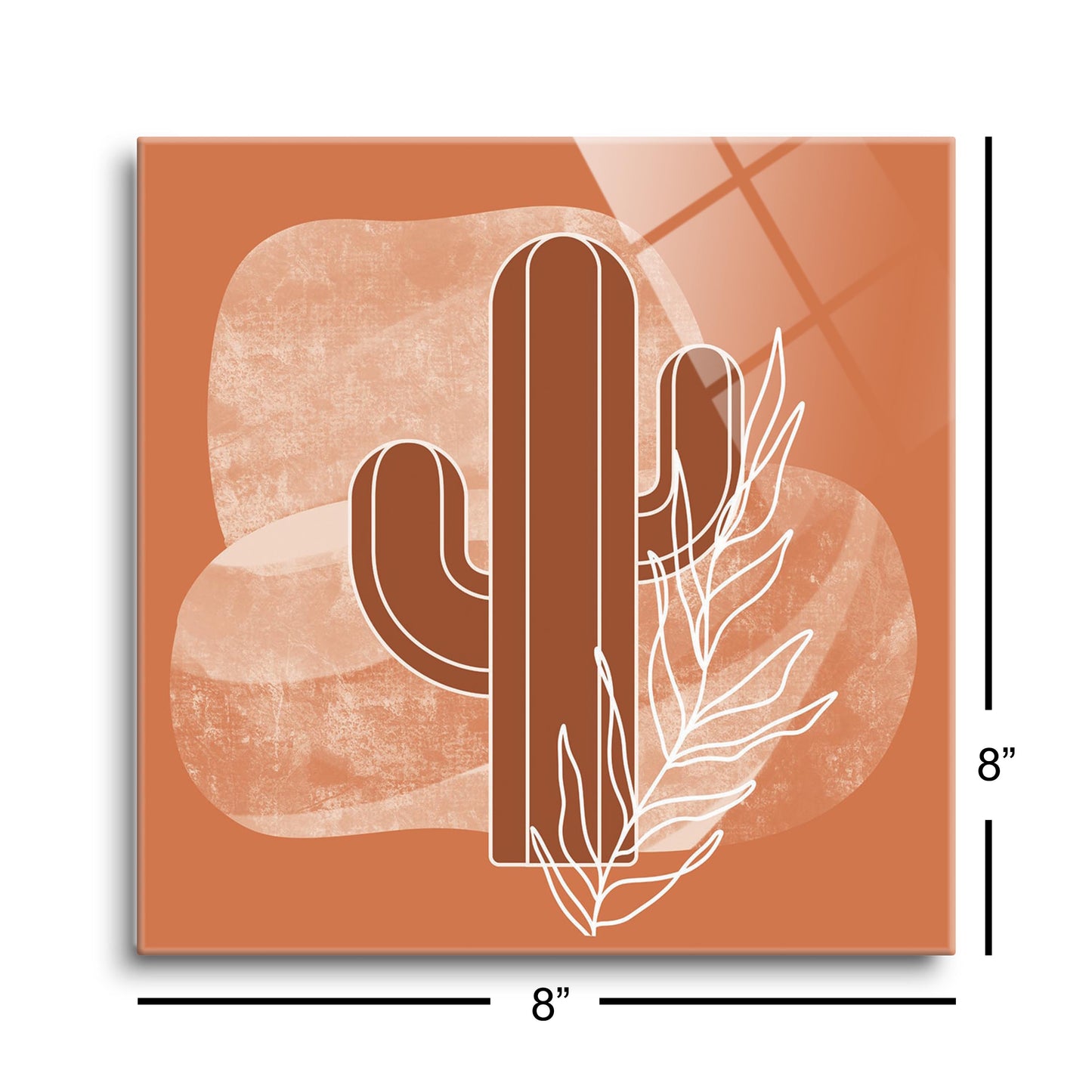 Modern Minimalist Texas Cactus | Hi-Def Glass Art | Eaches | Min 2