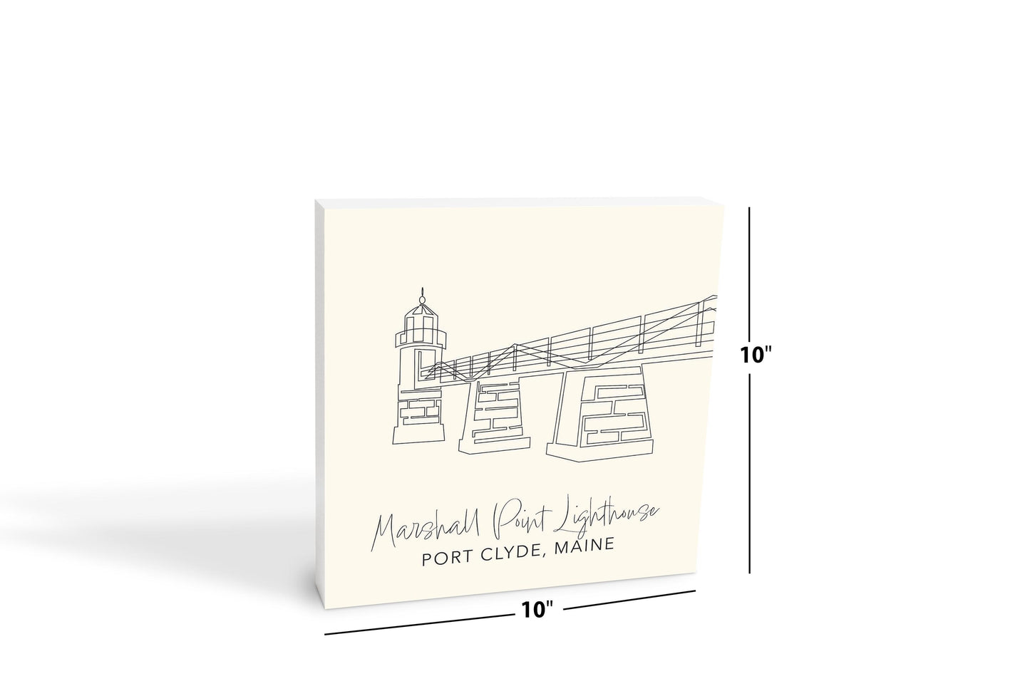 Cream Marshall Point Lighthouse | Wood Block | Eaches | Min 2