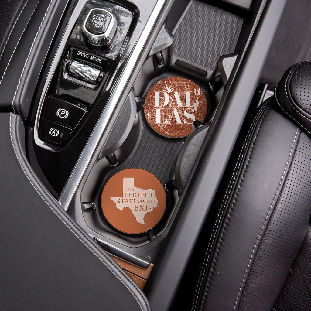 Modern Minimalist Texas Set | Absorbent Car Coasters | Set of 2 | Min 4