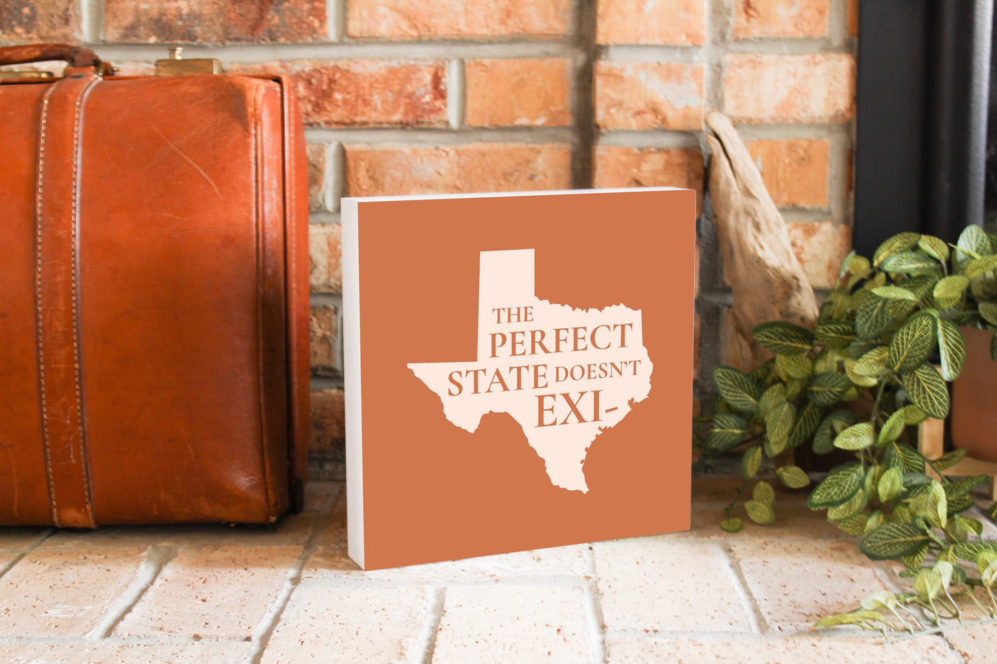 Modern Minimalist Texas The Perfect State Doesnt Exi | Wood Block | Eaches | Min 2