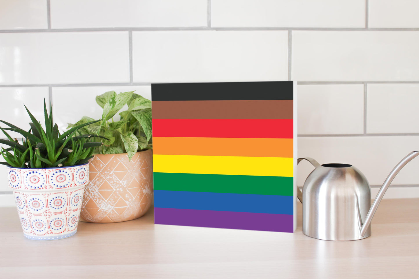 Philly Pride Flag Colors | Wood Block | Eaches | Min 2