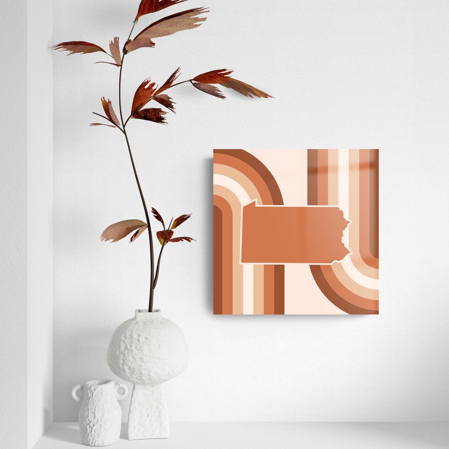 Modern Minimalist Pennsylvania State | Hi-Def Glass Art | Eaches | Min 2