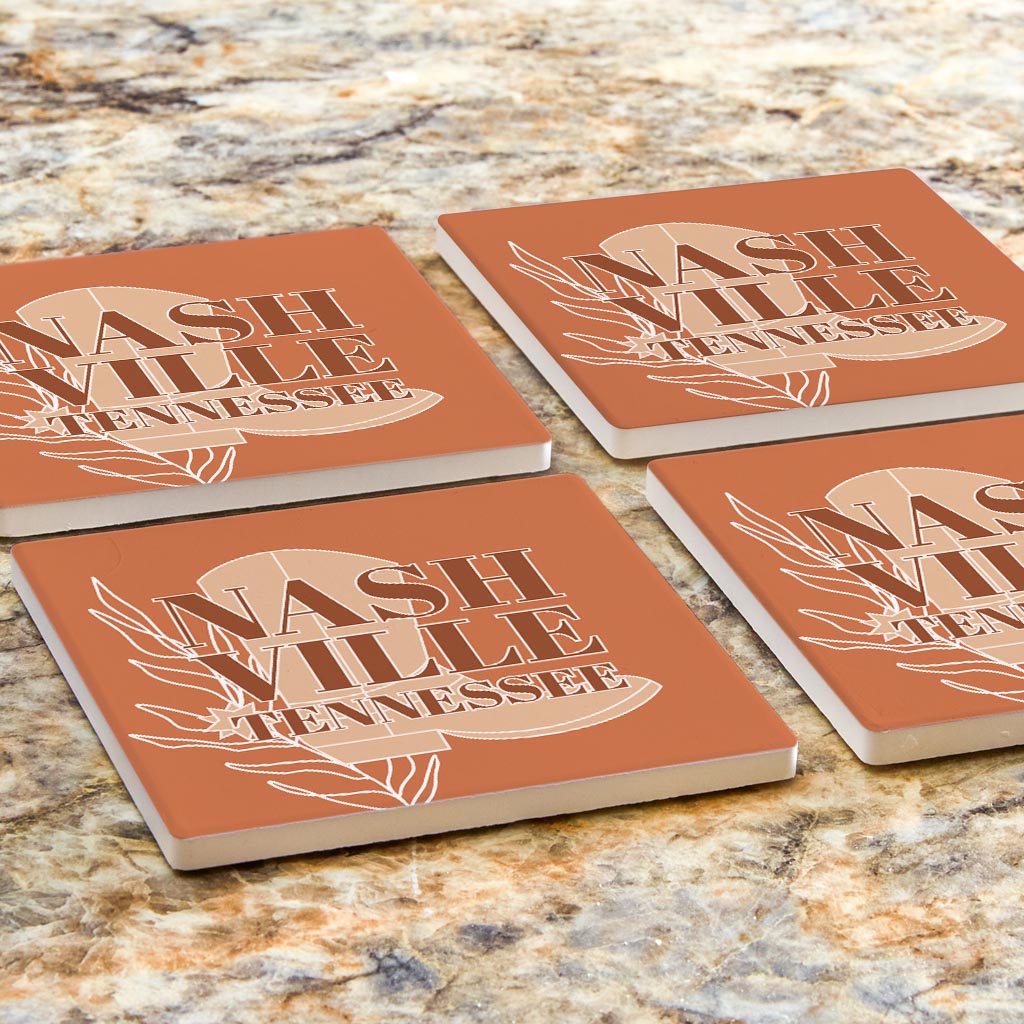 Modern Minimalist Tennessee Nashville Boot | Absorbent Coasters | Set of 4 | Min 2