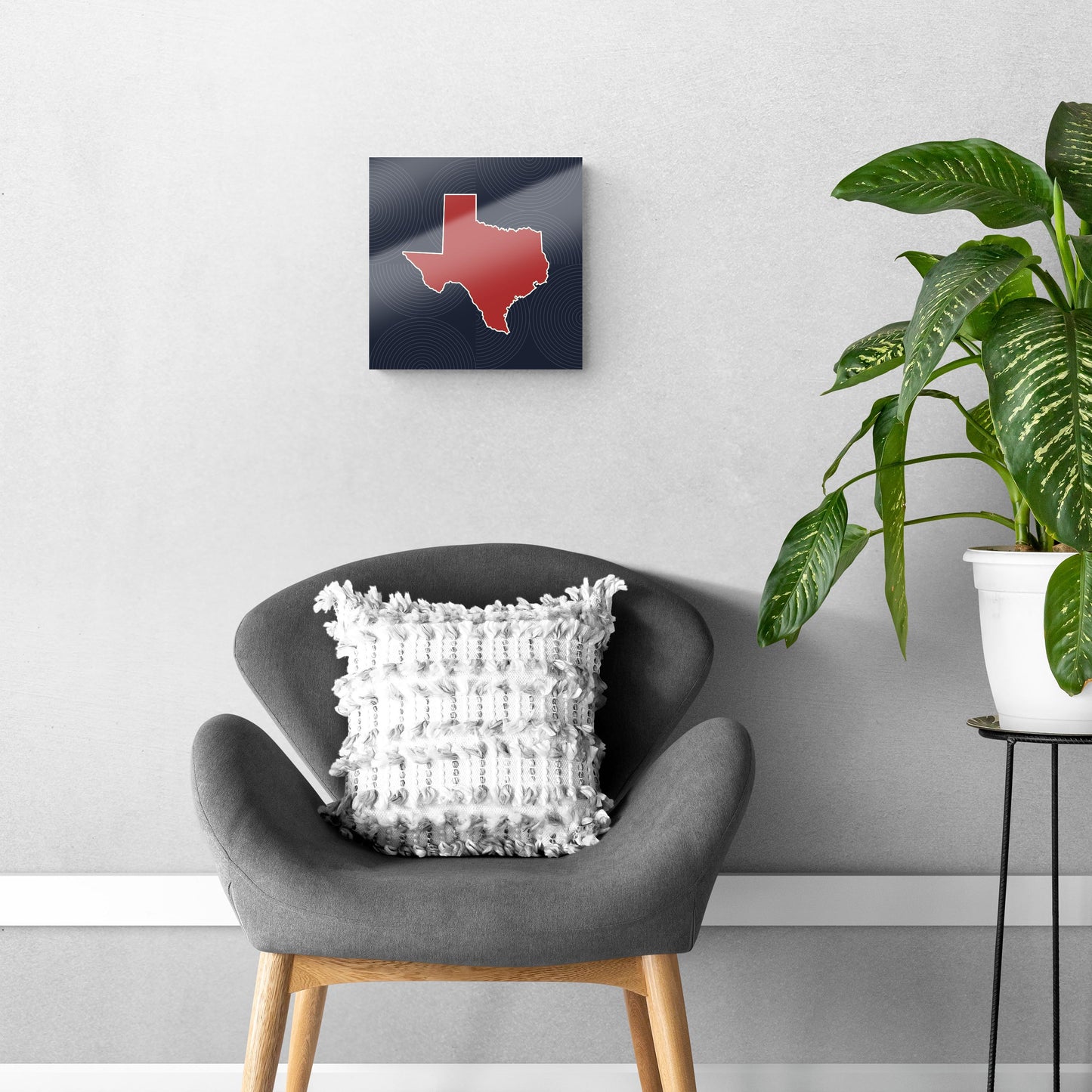 Modern Minimalist Texas Colors Shape | Hi-Def Glass Art | Eaches | Min 1