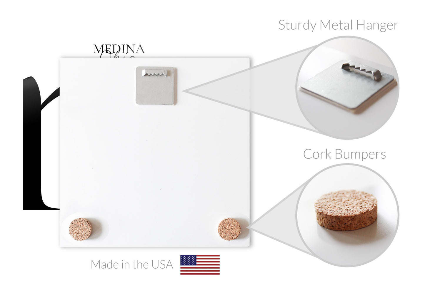 Medina Oh Minimal Monogram | Hi-Def Glass Art | Eaches | Min 1