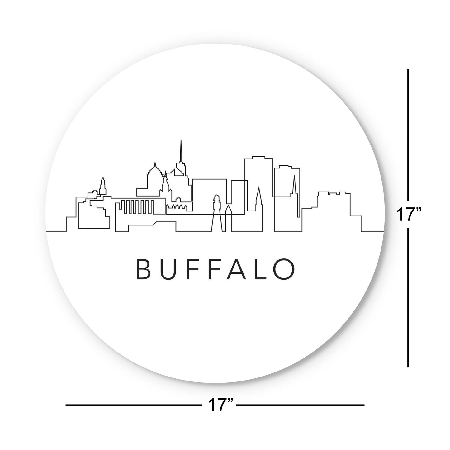 Minimalistic B&W New York Buffalo Skyline | Wood Sign | Eaches | Min 1