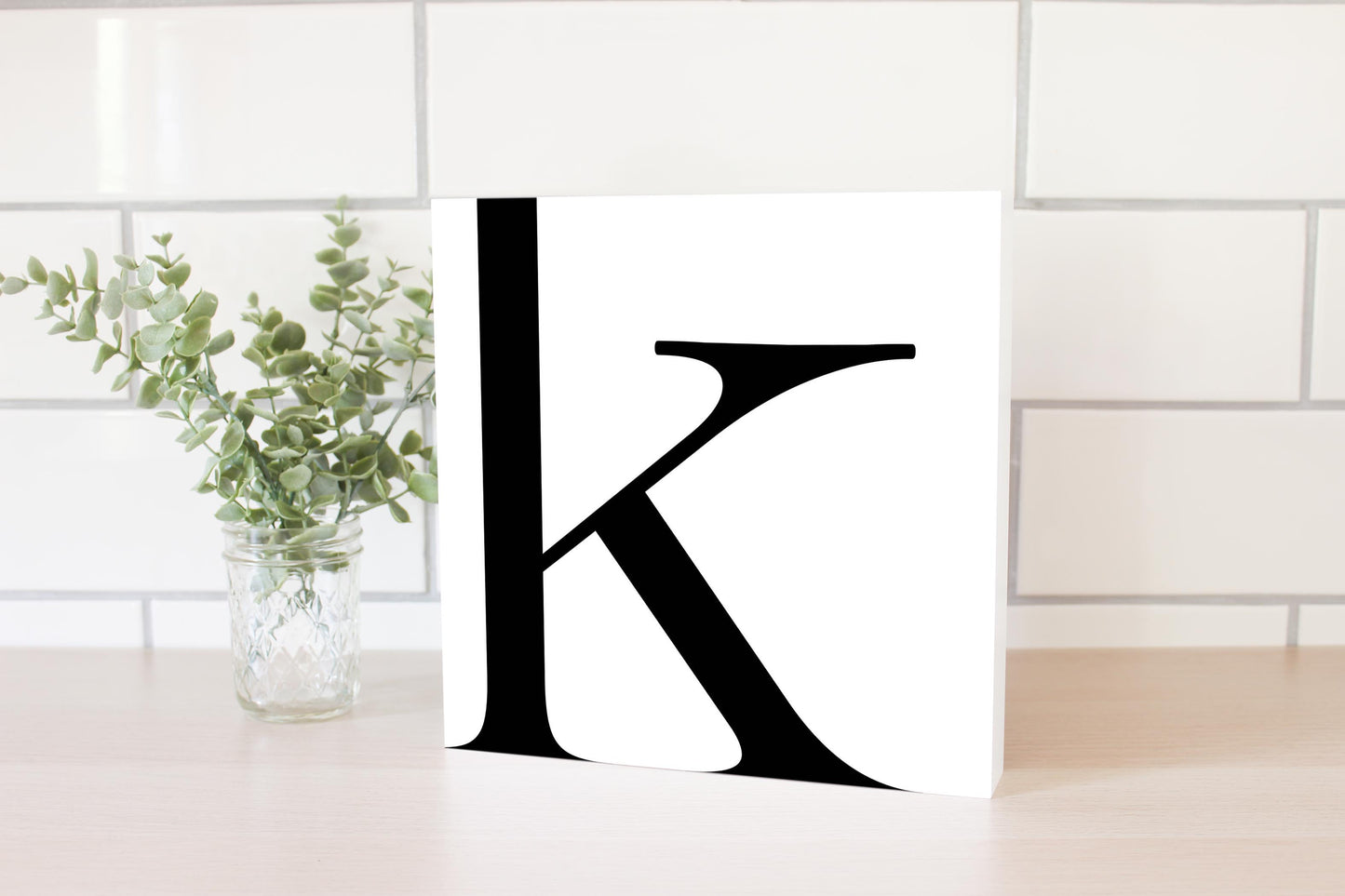 Minimal Monogram K | Wood Block | Eaches | Min 2