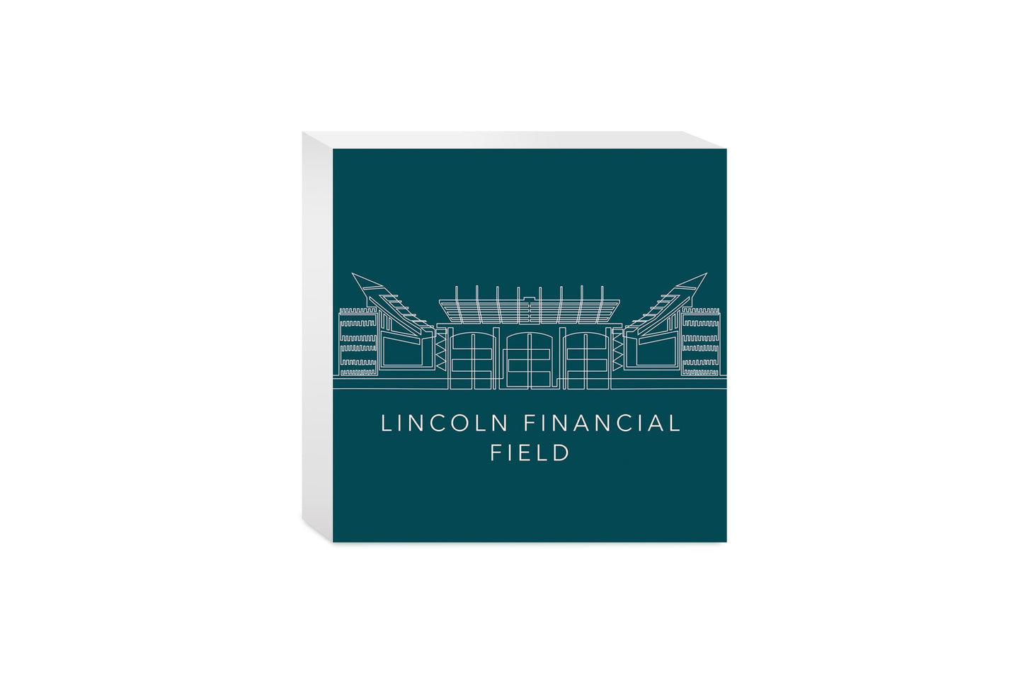 Modern Minimalist Pennsylvania Lincoln Field Line Drawing | Wood Block | Eaches | Min 4