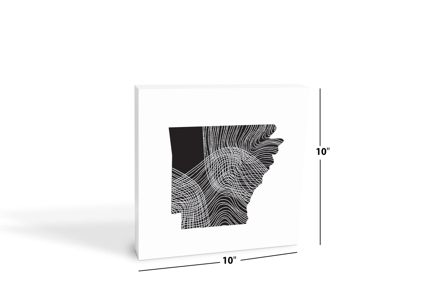 B&W Minimalist Arkansas Fluid Lines | Wood Block | Eaches | Min 2