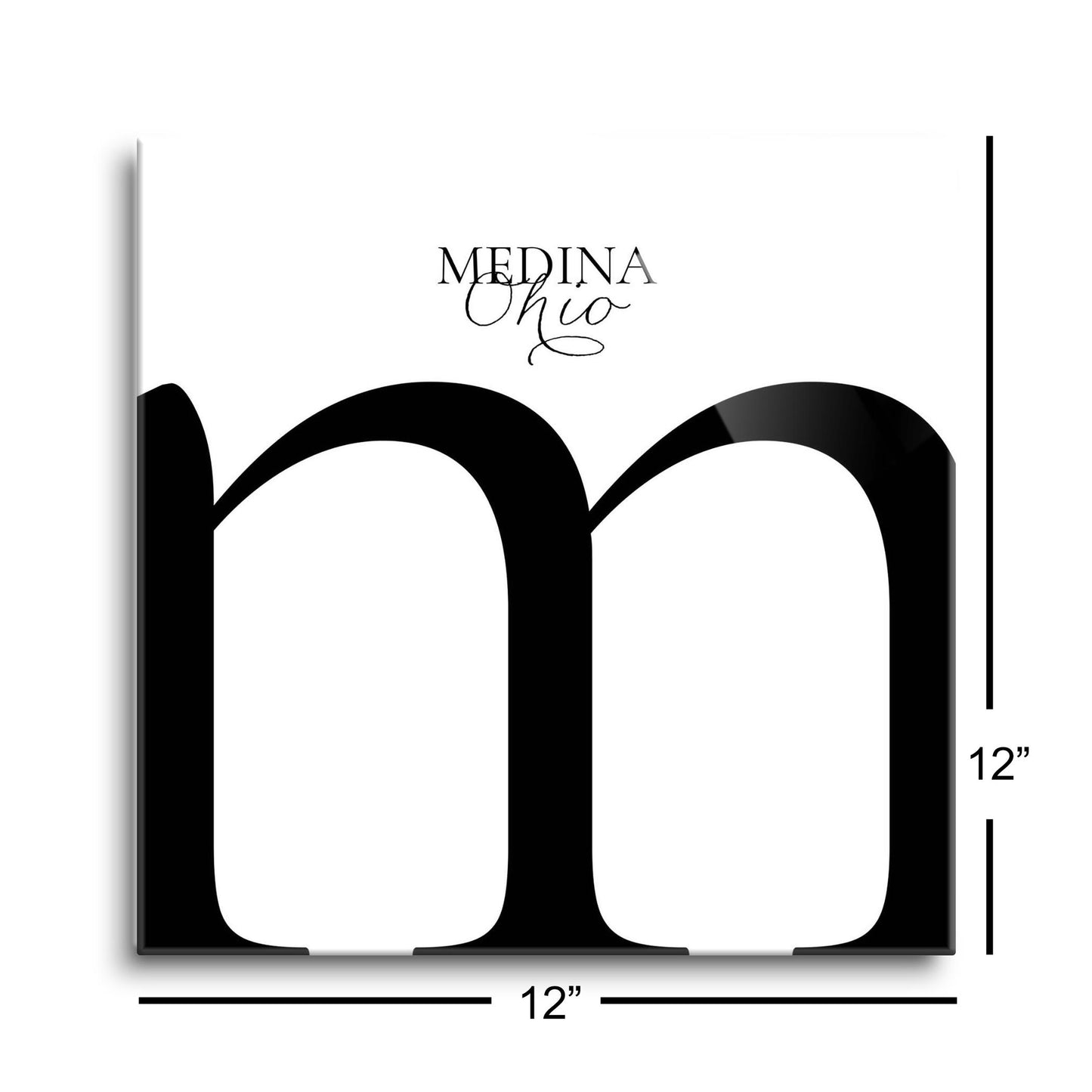 Medina Oh Minimal Monogram | Hi-Def Glass Art | Eaches | Min 1