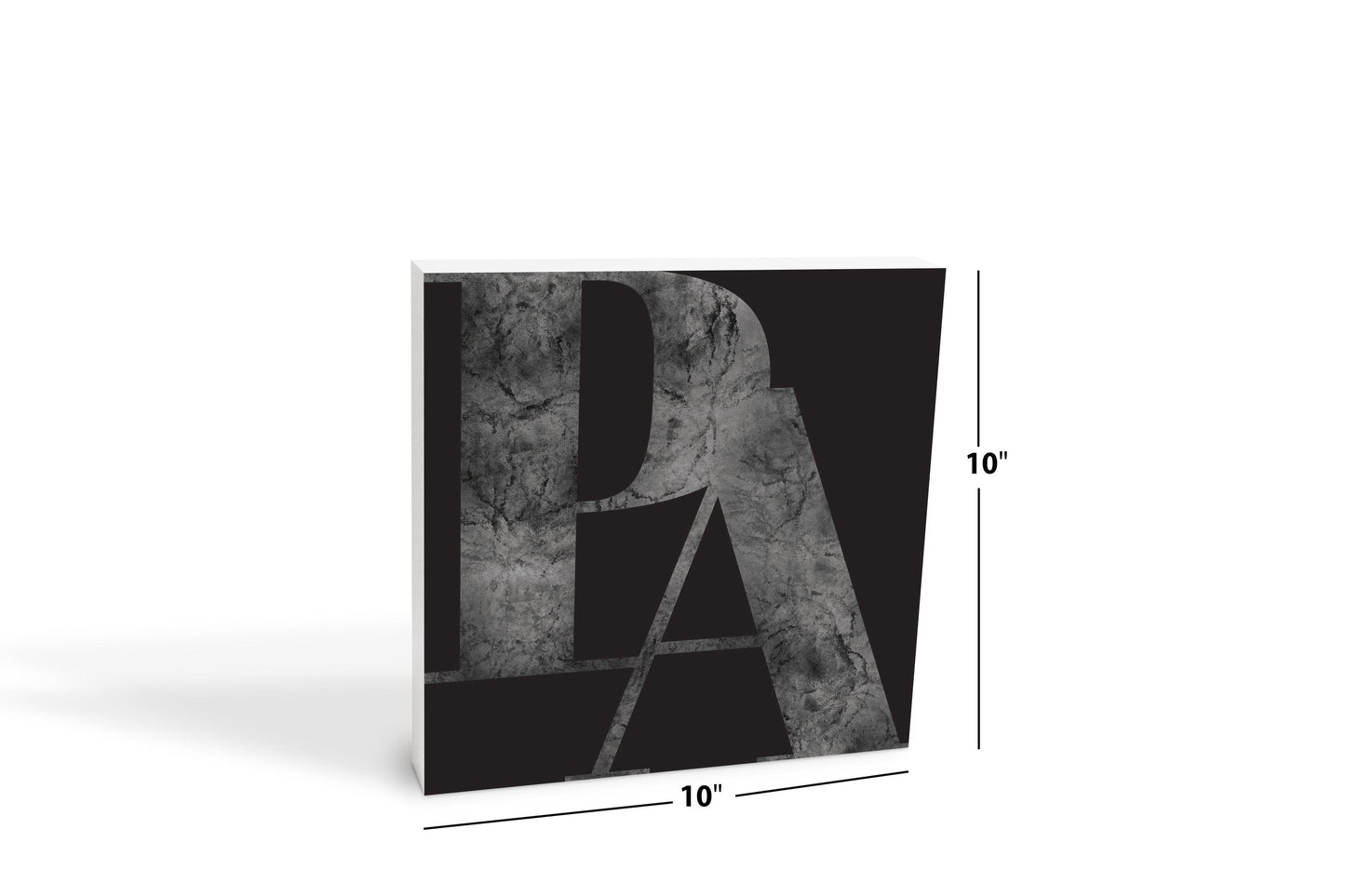 Minimalistic B&W Pennsylvania Black Initials | Wood Block | Eaches | Min 2