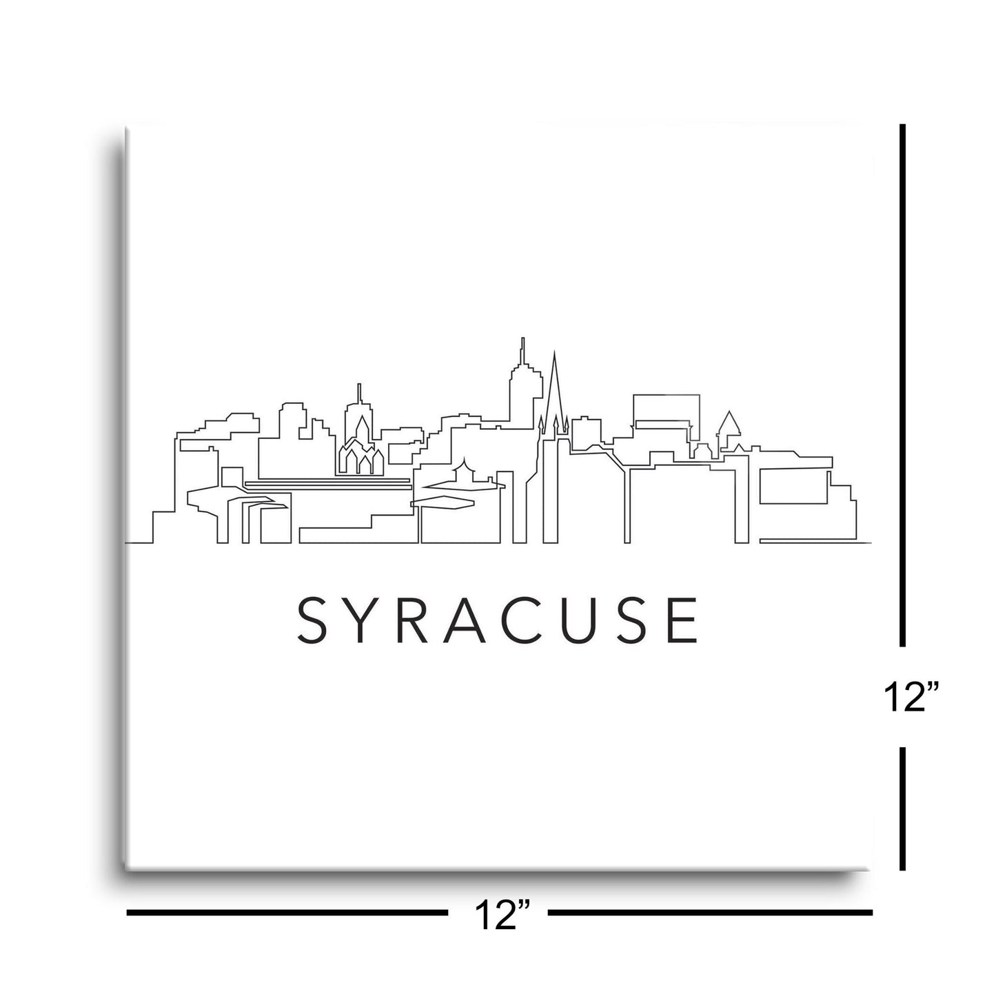 Minimalistic B&W New York Syracuse Skyline | Hi-Def Glass Art | Eaches | Min 1