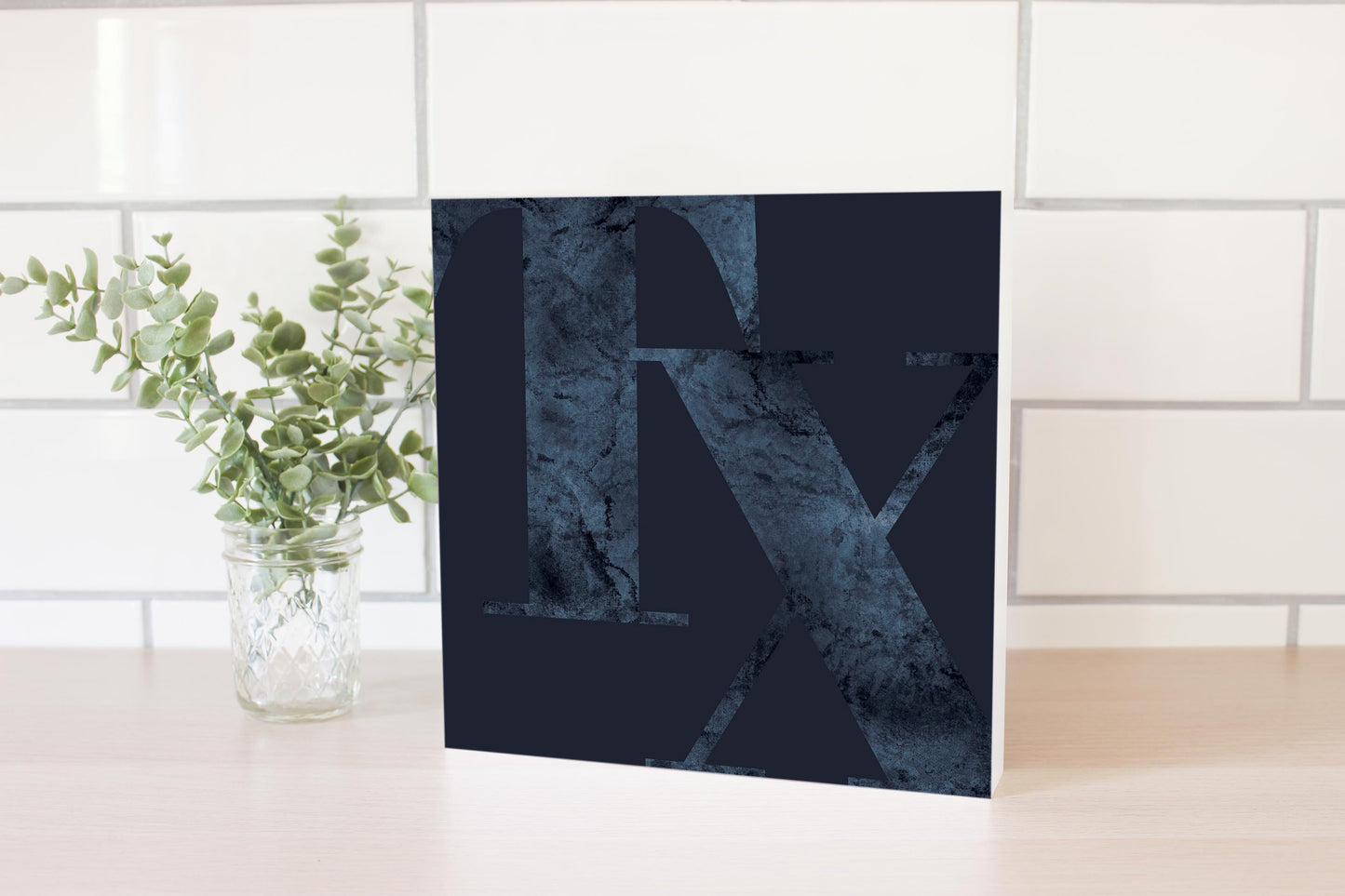 Modern Minimalist Texas Blue Tx | Wood Block | Eaches | Min 2