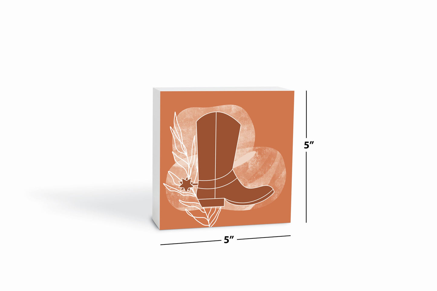 Modern Minimalist Texas Cowboy Boot | Wood Block | Eaches | Min 4