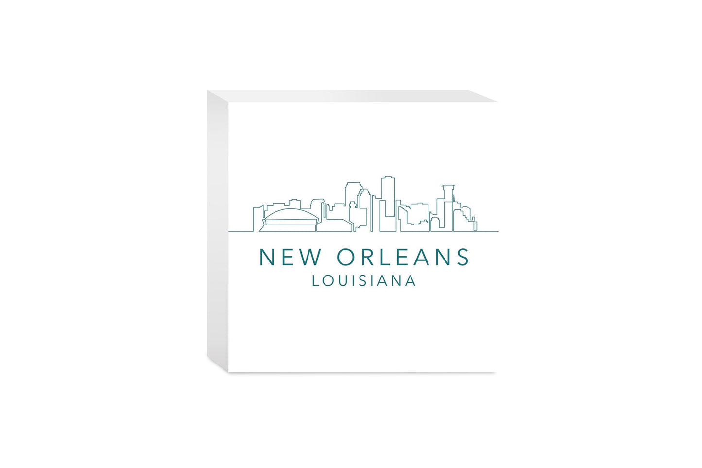 Blue White New Orleans Skyline | Wood Block | Eaches | Min 4