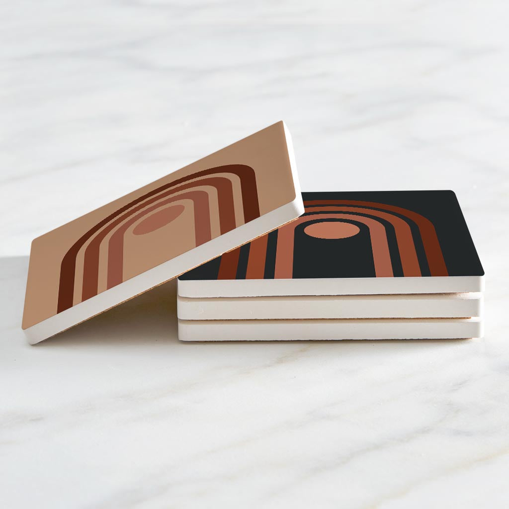 Retro Line Art | Absorbent Coasters | Set of 4 | Min 2