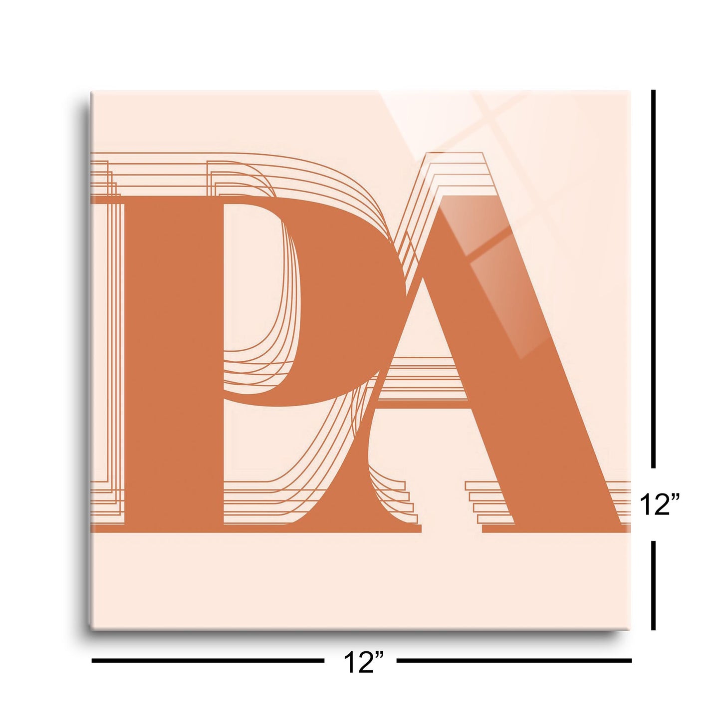 Modern Minimalist Pennsylvania Pa Initials Dark | Hi-Def Glass Art | Eaches | Min 1