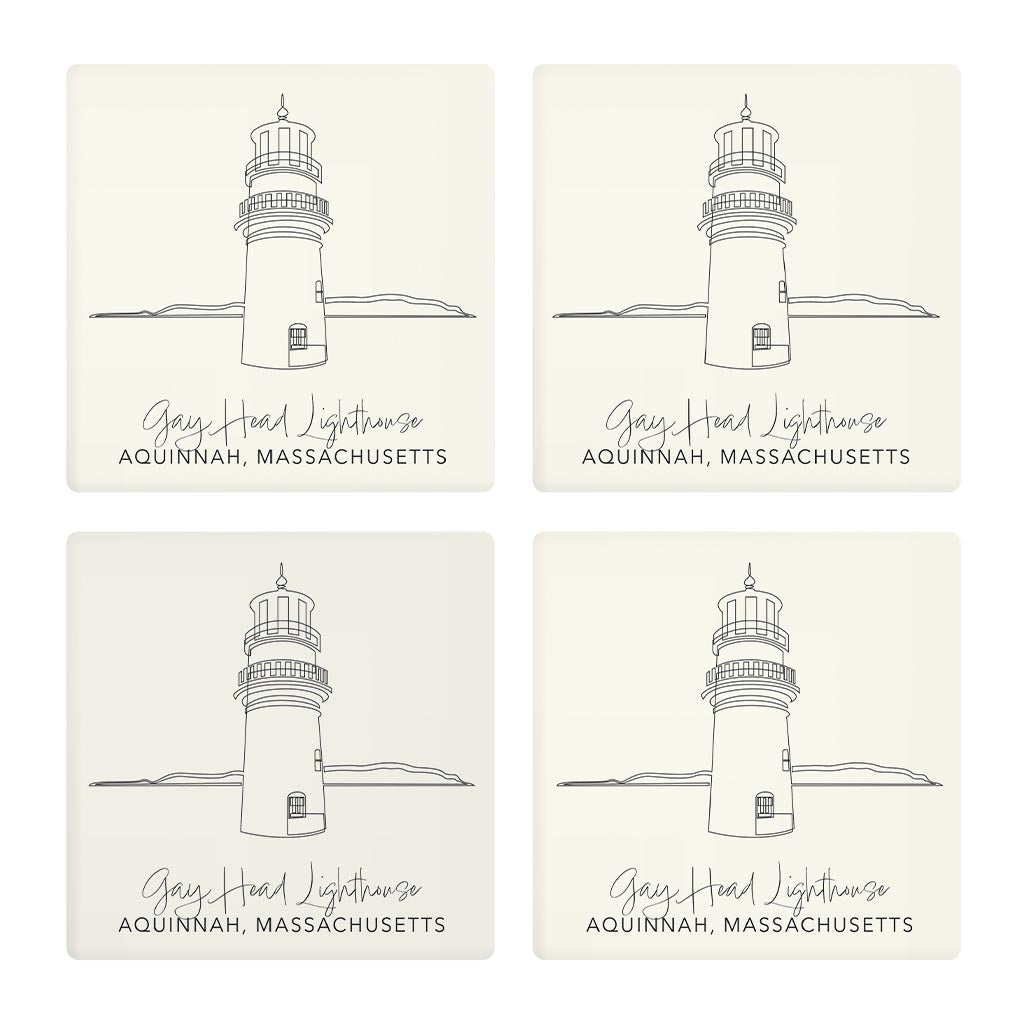 Gay Head Lighthouse| Absorbent Coasters | Set of 4 | Min 2