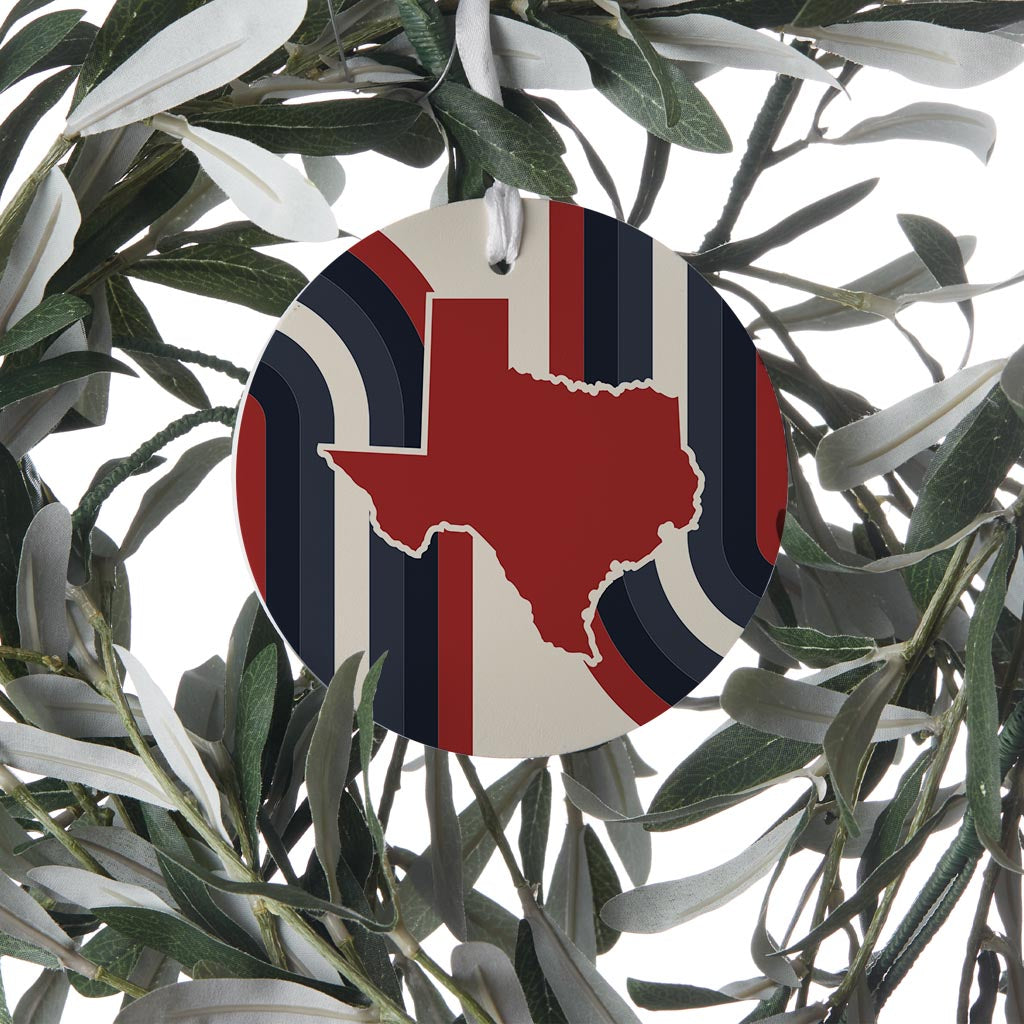 Modern Minimalist Texas Colors Retro Shape | Wood Ornament | Eaches | Min 6