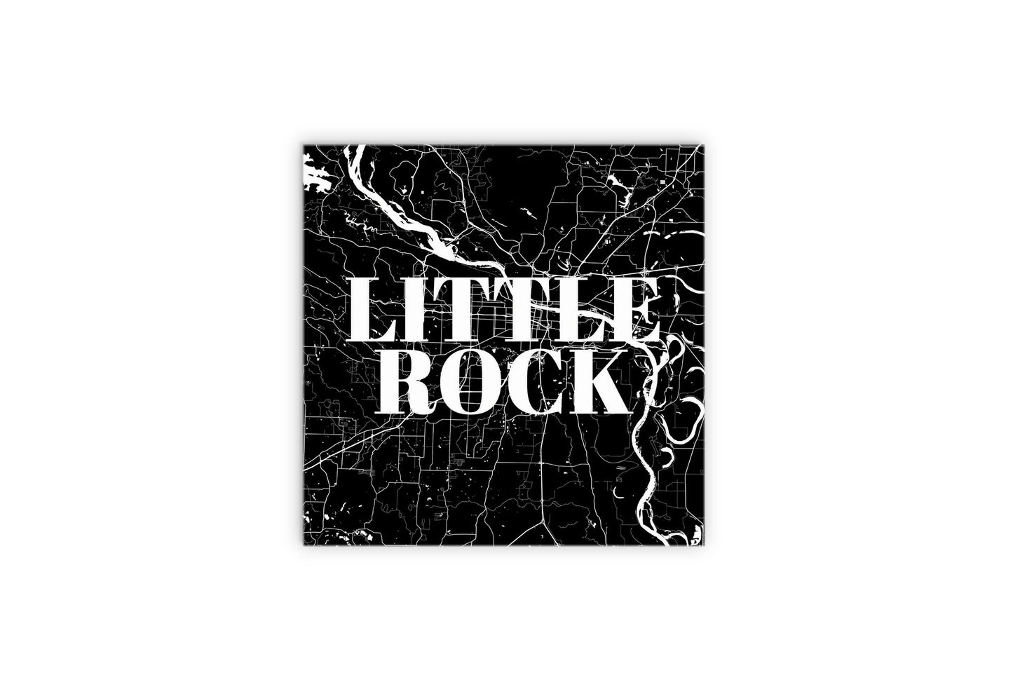 B&W Minimalist Arkansas Little Rock Map | Wood Sign | Eaches | Min 2