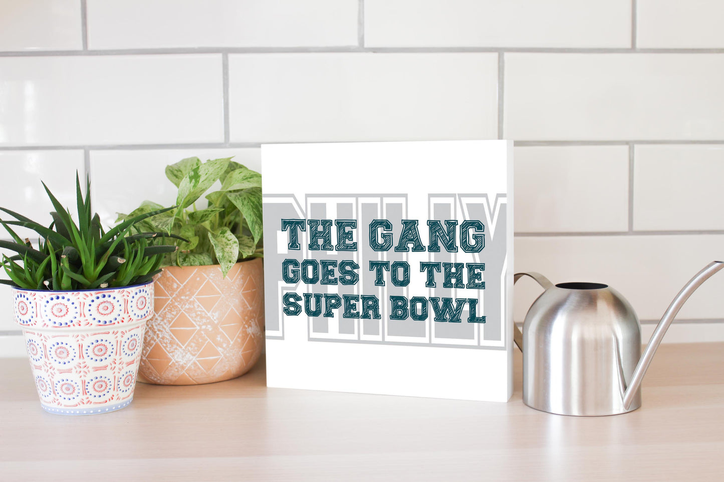 Modern Minimalist Pennsylvania Super Bowl Gang | Wood Block | Eaches | Min 2