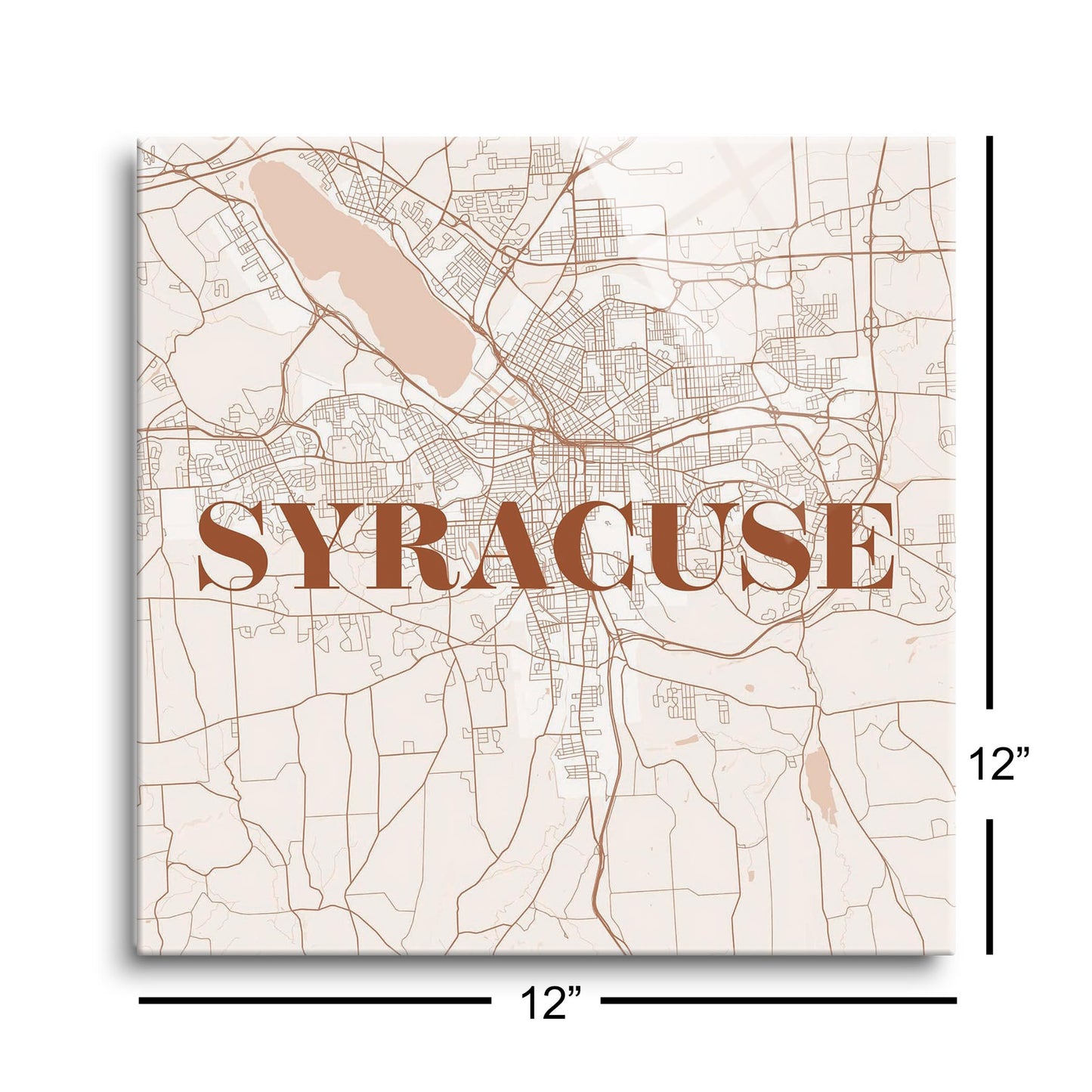 Modern Minimalist New York Syracuse Map | Hi-Def Glass Art | Eaches | Min 1