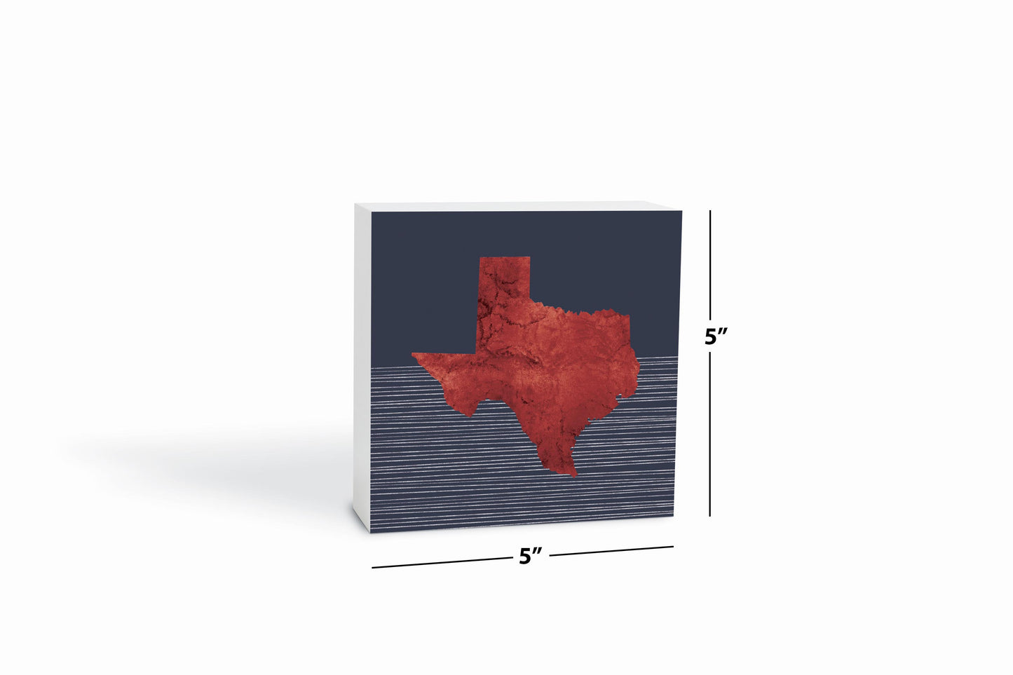 Modern Minimalist Texas Straight Line State Shape | Wood Block | Eaches | Min 4