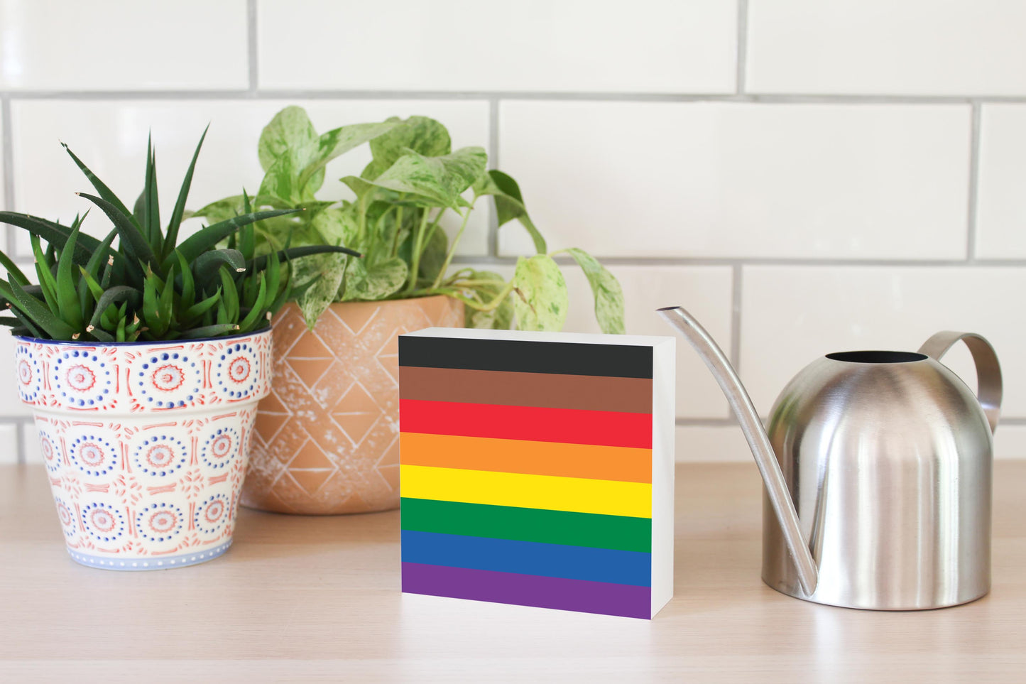 Philly Pride Flag Colors | Wood Block | Eaches | Min 4
