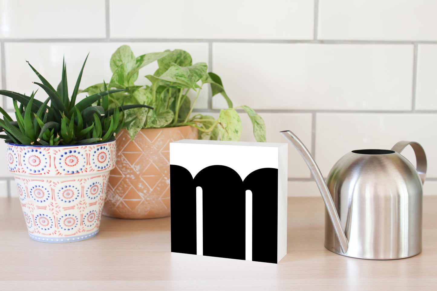 Fun Chunky Monogram M | Wood Block | Eaches | Min 4