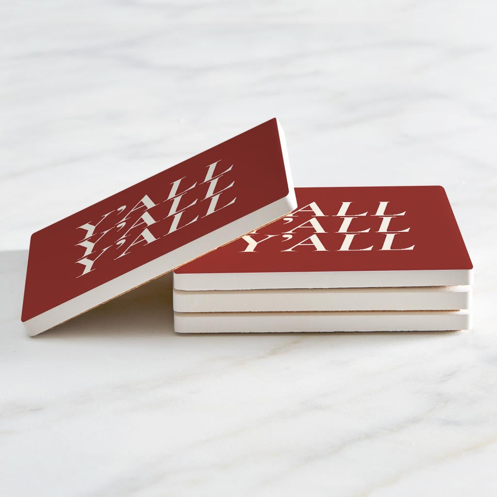 Modern Minimalist Oklahoma Yall | Absorbent Coasters | Set of 4 | Min 2