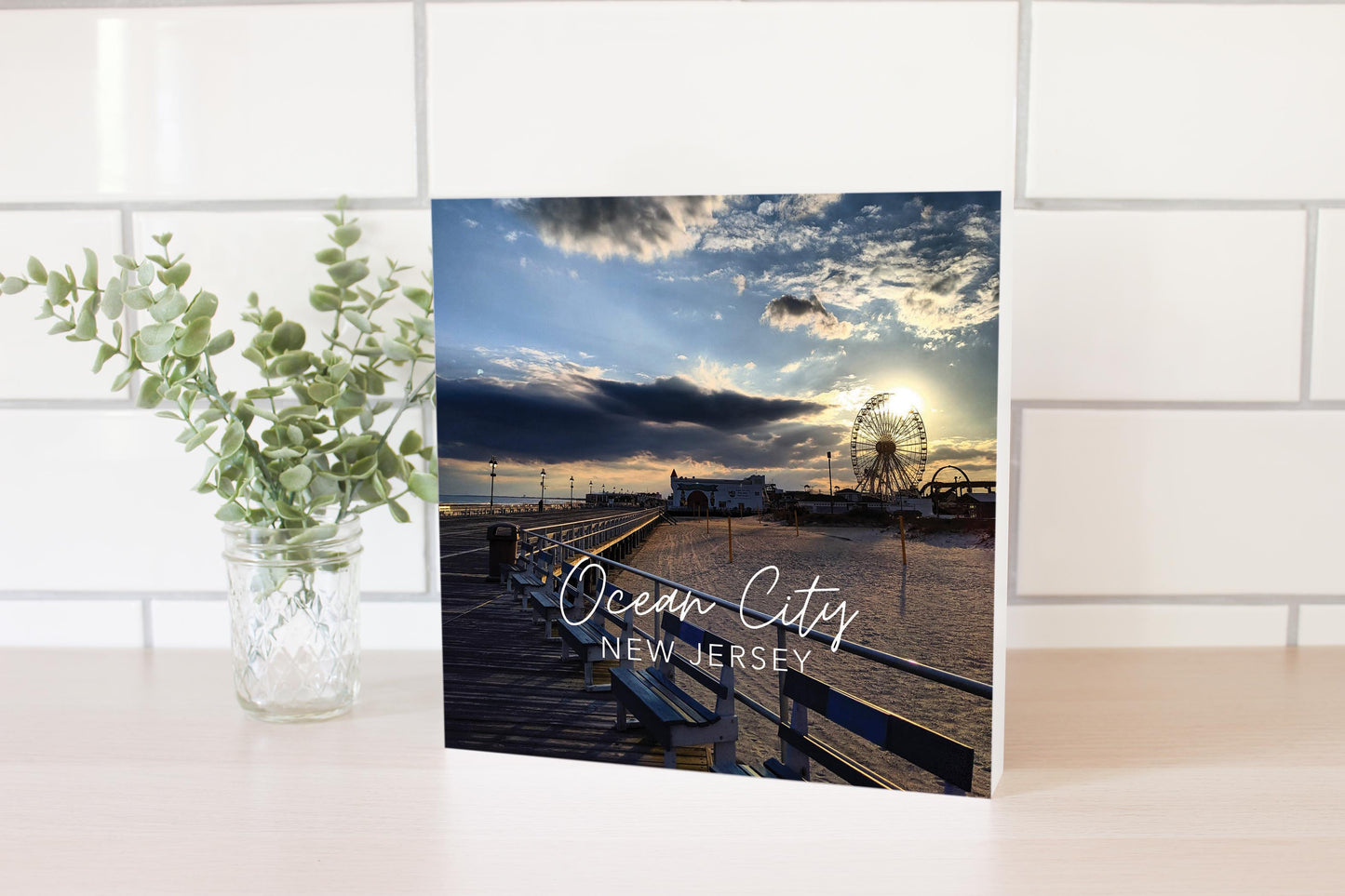 OCNJ Photo With Text | Wood Block | Eaches | Min 2