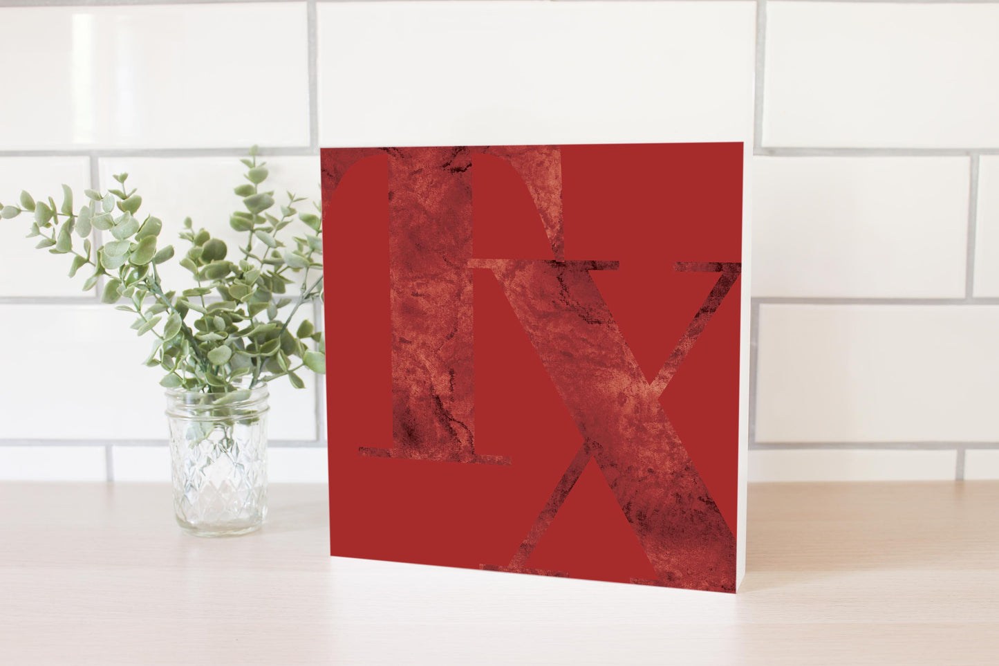 Modern Minimalist Texas Red Tx | Wood Block | Eaches | Min 2
