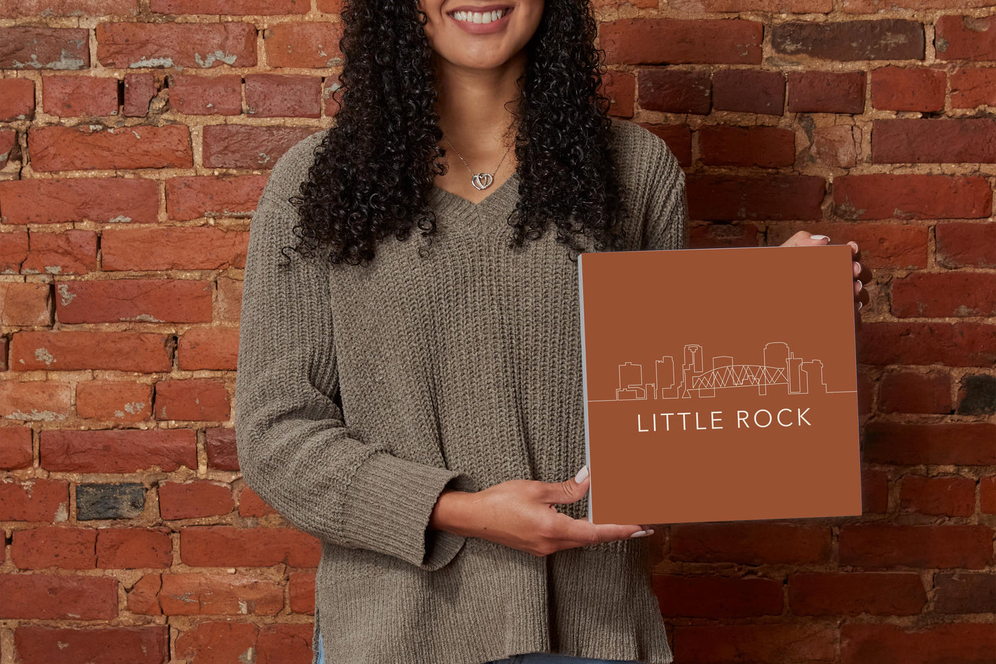 Modern Minimalist Arkansas Little Rock Skyline | Wood Block | Eaches | Min 2