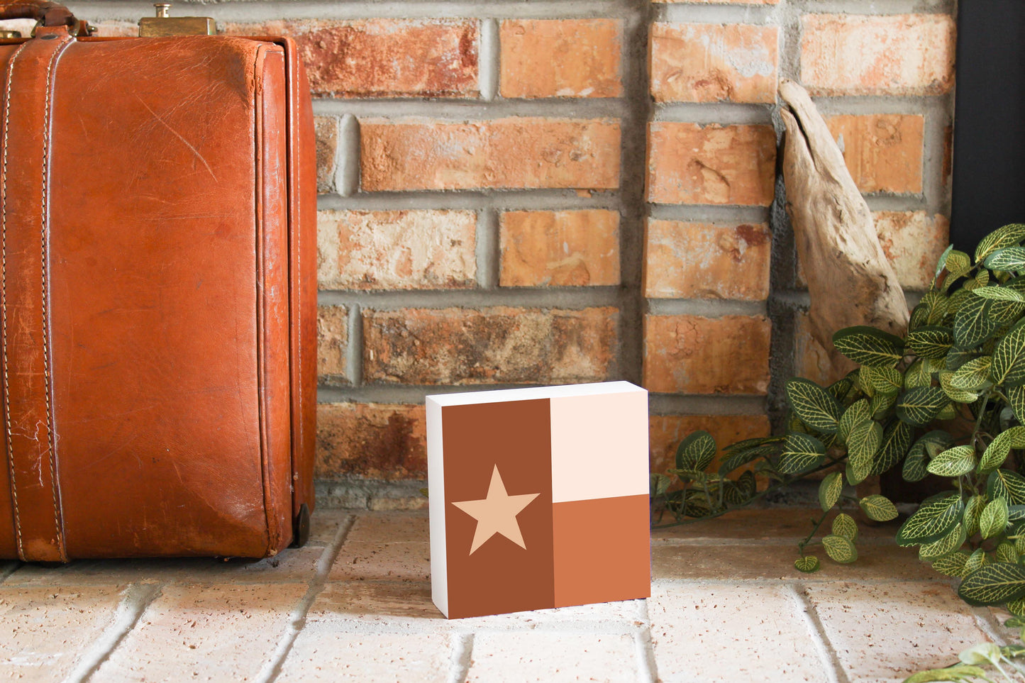 Modern Minimalist Texas State Flag | Wood Block | Eaches | Min 4