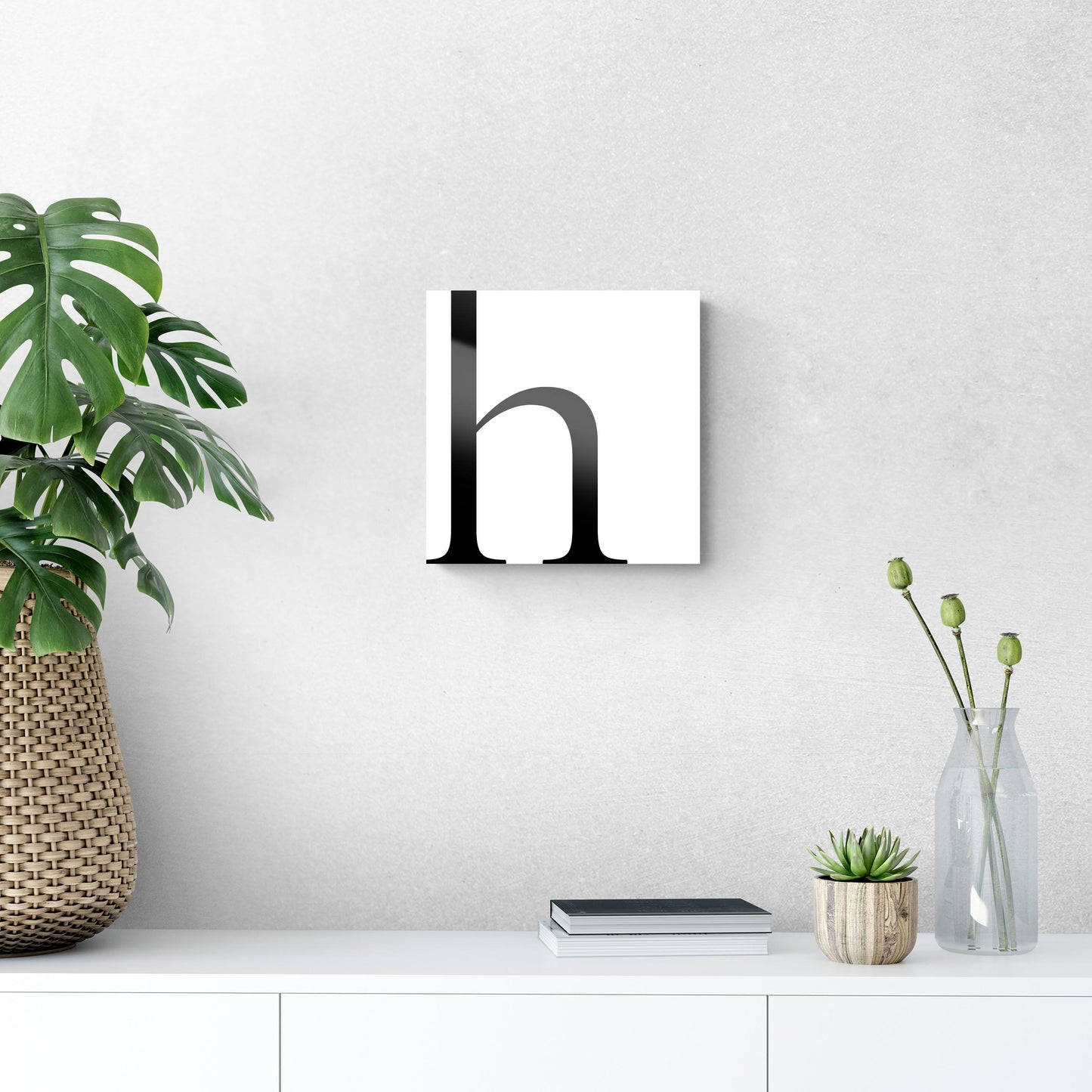Minimal Monogram H | Hi-Def Glass Art | Eaches | Min 1