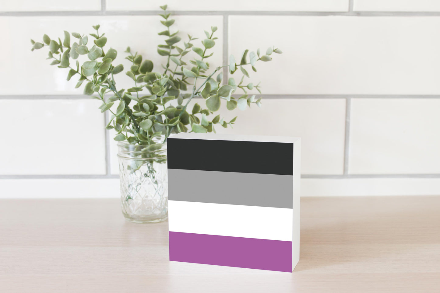 Asexual Pride Flag Colors | Wood Block | Eaches | Min 4
