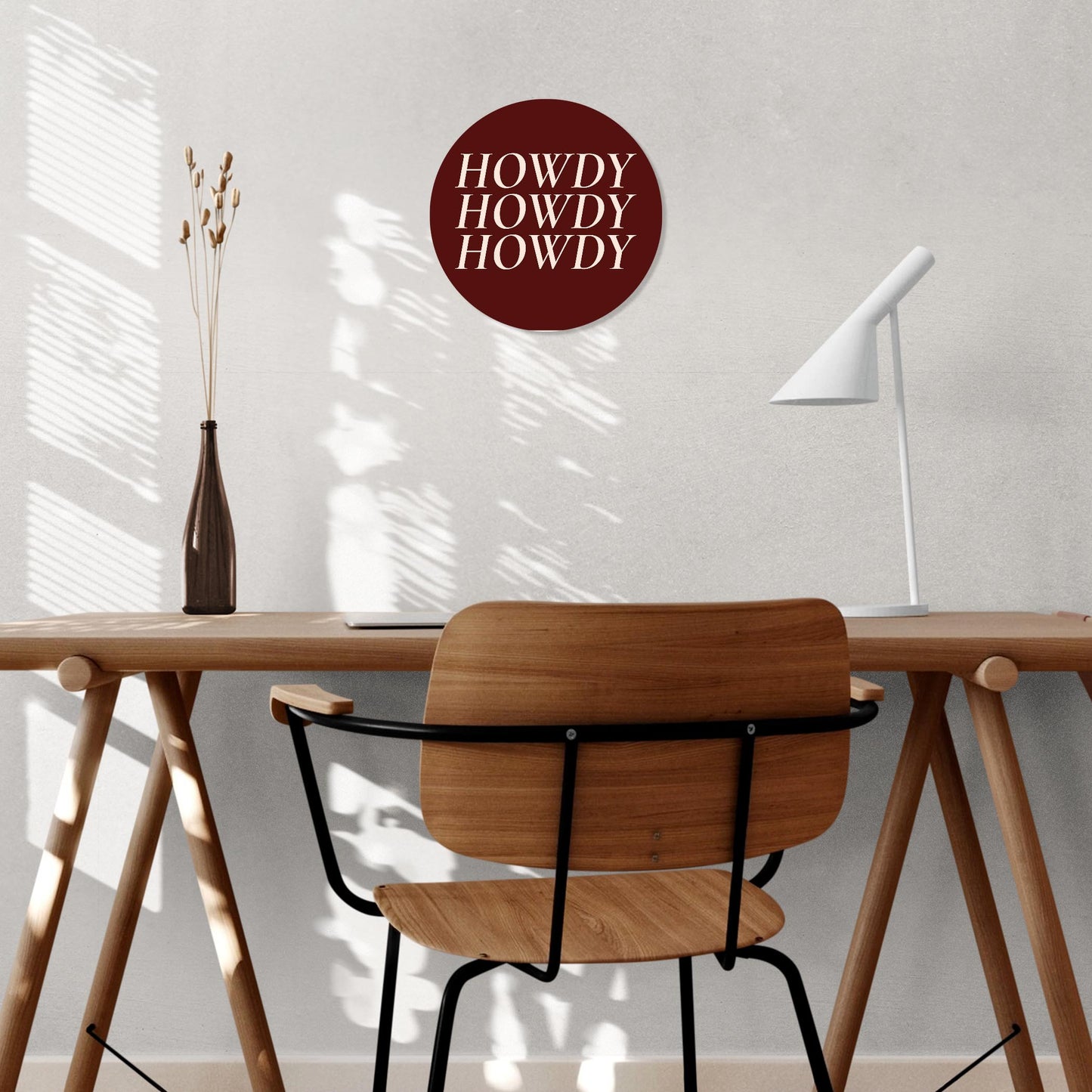 Modern Minimalist Texas Maroon Howdy | Wood Sign | Eaches | Min 1