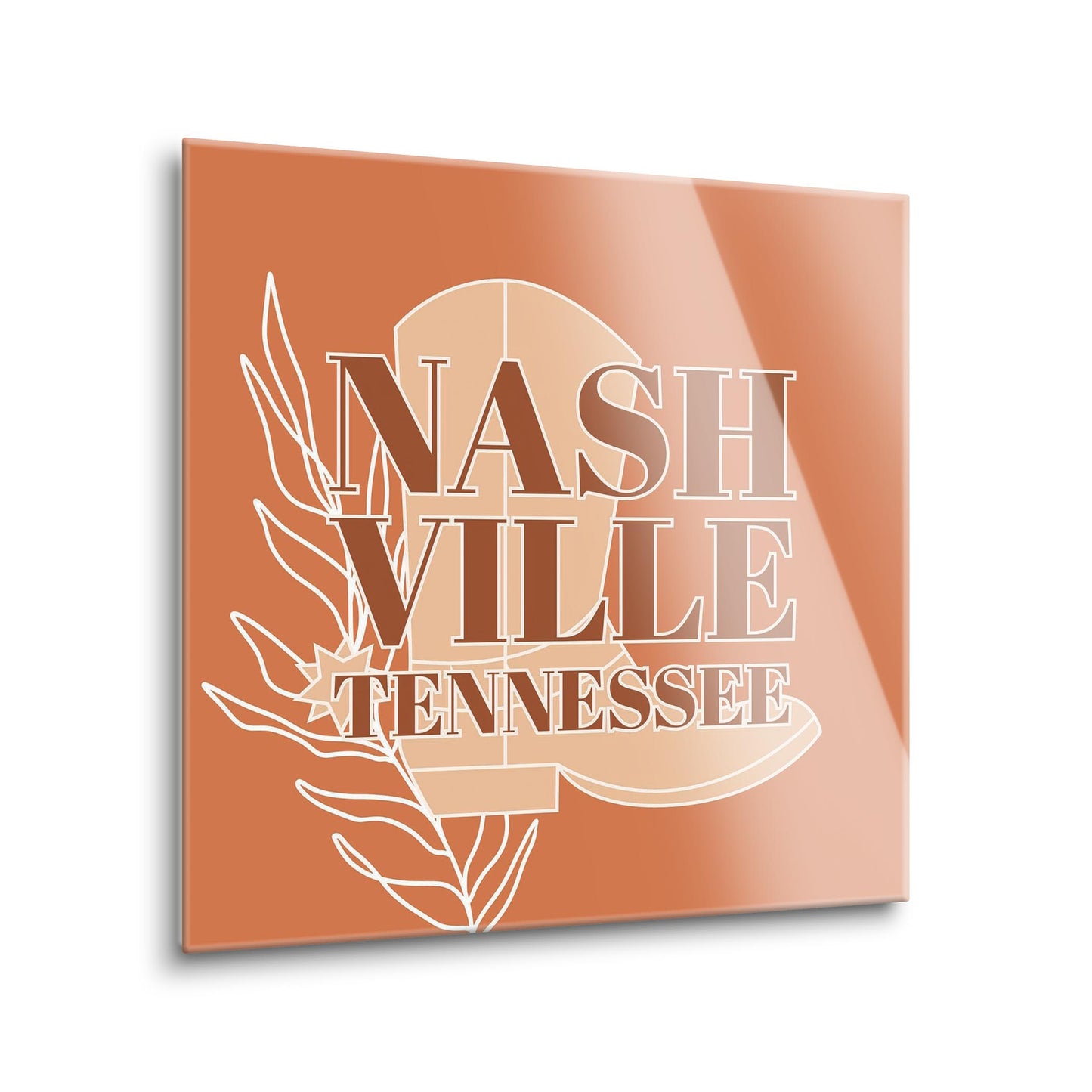 Modern Minimalist Tennessee Nashville Boot | Hi-Def Glass Art | Eaches | Min 1